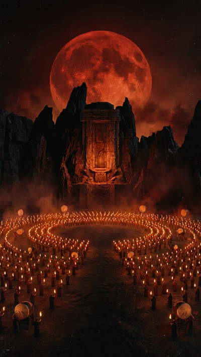Blood moon over the sacrifice