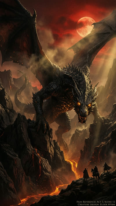 The Last Dragon's Bride key art — a dragon above a molten abyss