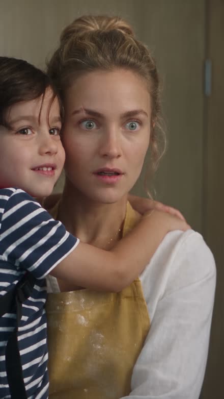 Five Years of Silence key art — Sofia holding her son Mateo