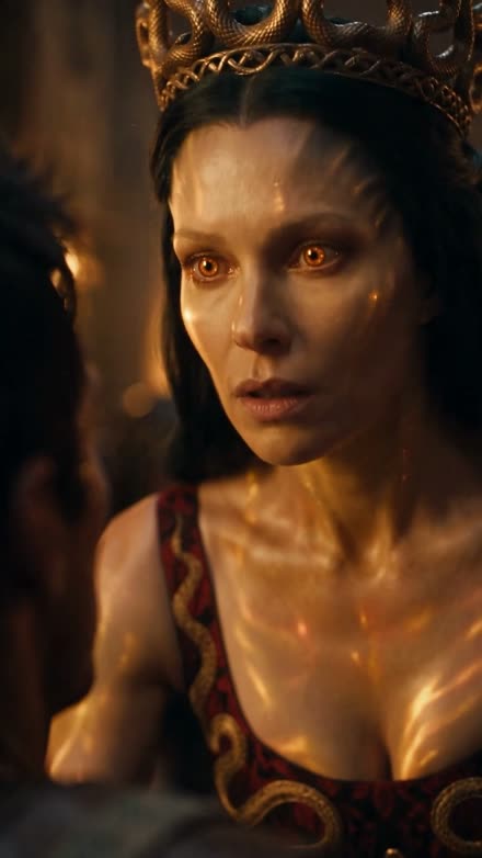 The Snake Queen's Forbidden Love key art — Seraya with molten gold eyes